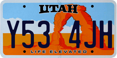 UT license plate Y534JH