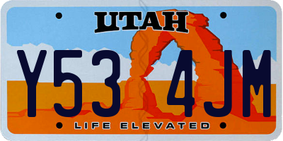 UT license plate Y534JM