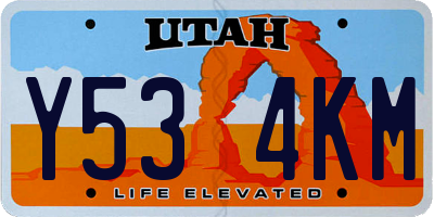 UT license plate Y534KM