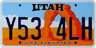 UT license plate Y534LH
