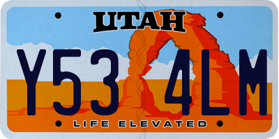 UT license plate Y534LM