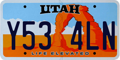 UT license plate Y534LN