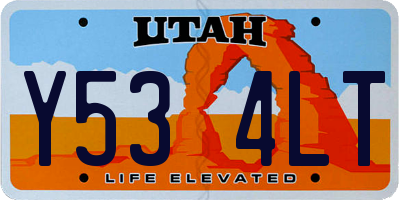 UT license plate Y534LT