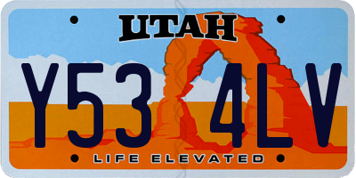 UT license plate Y534LV