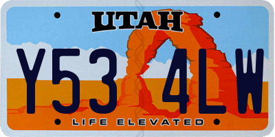 UT license plate Y534LW
