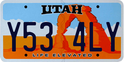 UT license plate Y534LY