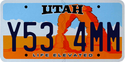 UT license plate Y534MM