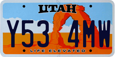 UT license plate Y534MW