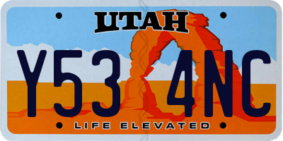 UT license plate Y534NC