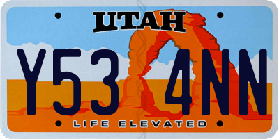 UT license plate Y534NN