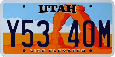 UT license plate Y534OM