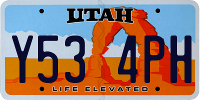 UT license plate Y534PH