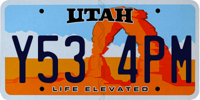 UT license plate Y534PM