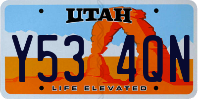 UT license plate Y534QN