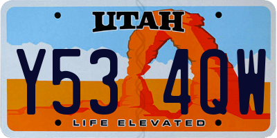 UT license plate Y534QW
