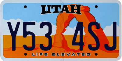 UT license plate Y534SJ