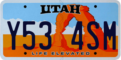 UT license plate Y534SM