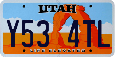 UT license plate Y534TL