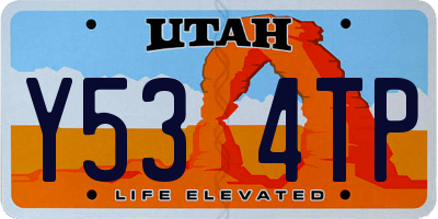 UT license plate Y534TP
