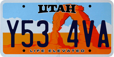 UT license plate Y534VA