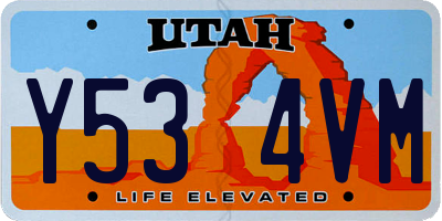 UT license plate Y534VM
