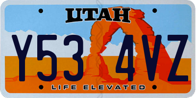 UT license plate Y534VZ