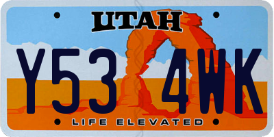 UT license plate Y534WK