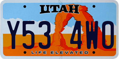UT license plate Y534WO