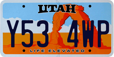 UT license plate Y534WP