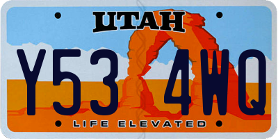 UT license plate Y534WQ