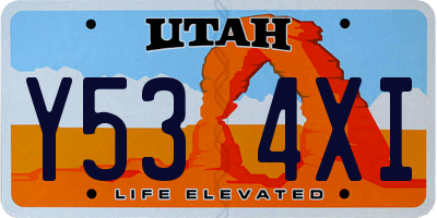 UT license plate Y534XI