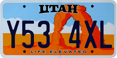 UT license plate Y534XL