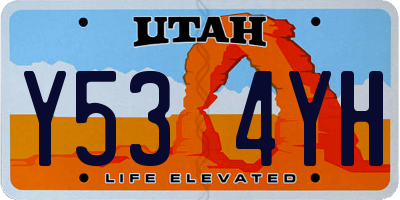 UT license plate Y534YH