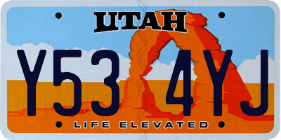 UT license plate Y534YJ