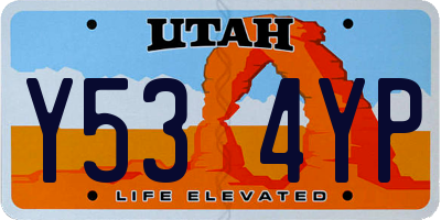 UT license plate Y534YP