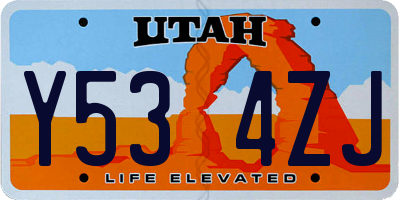 UT license plate Y534ZJ