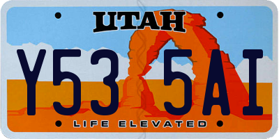 UT license plate Y535AI