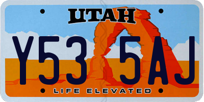 UT license plate Y535AJ