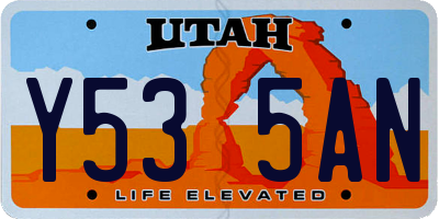 UT license plate Y535AN