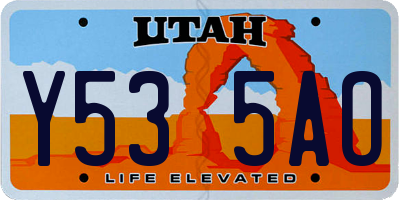 UT license plate Y535AO