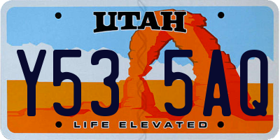 UT license plate Y535AQ