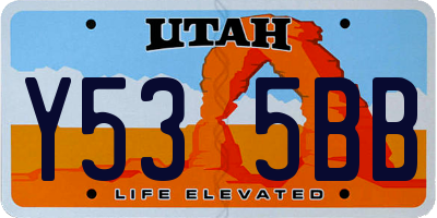 UT license plate Y535BB