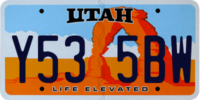 UT license plate Y535BW