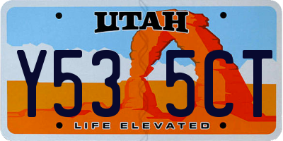 UT license plate Y535CT