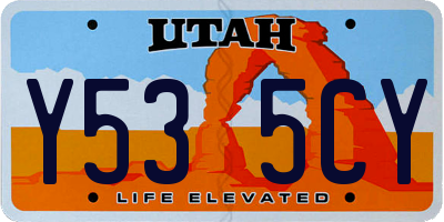 UT license plate Y535CY