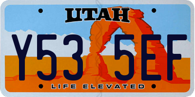 UT license plate Y535EF