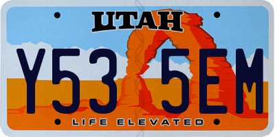 UT license plate Y535EM