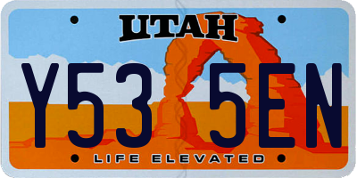 UT license plate Y535EN