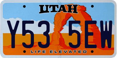UT license plate Y535EW