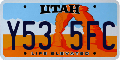 UT license plate Y535FC